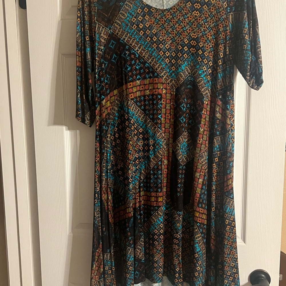 Karen Kane Blue and Brown Graphic dress